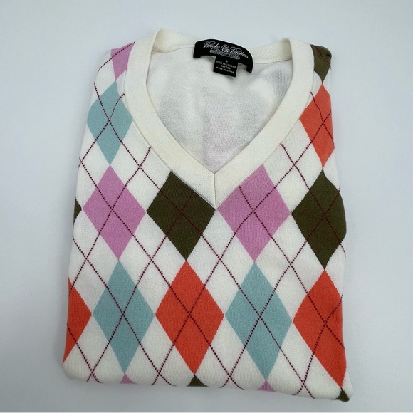Brooks Brothers Large Argyle Sweater Vest Old Money Preppy Golf Eclectic Grandpa - Picture 8 of 8